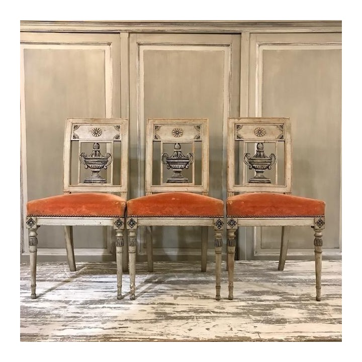 C19th Directoire Six French Set of Dining Chairs