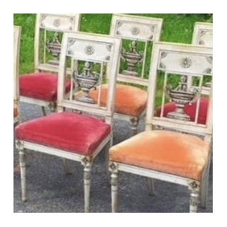 C19th Directoire Six French Set of Dining Chairs