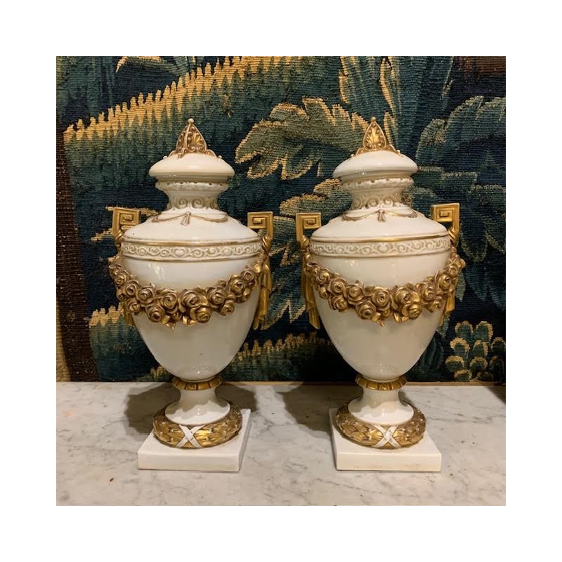 C19th French Lidded Urns Napoleon III
