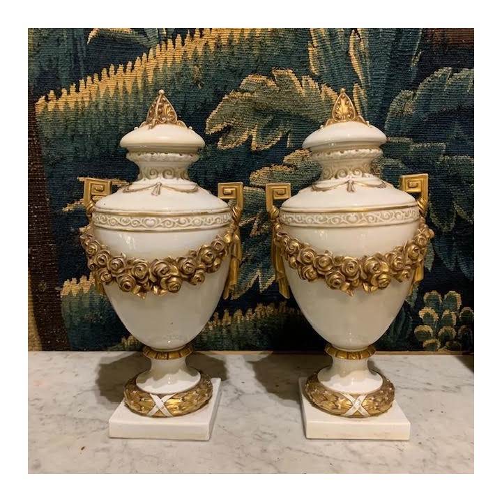 C19th French Lidded Urns Napoleon III