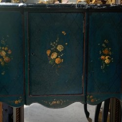 ON SALE C1930 Italian Petite Cabinet Painted Dark Green