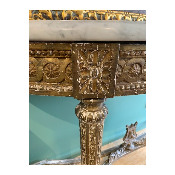 C19th French Console Style Louis XVI Gilt Wood