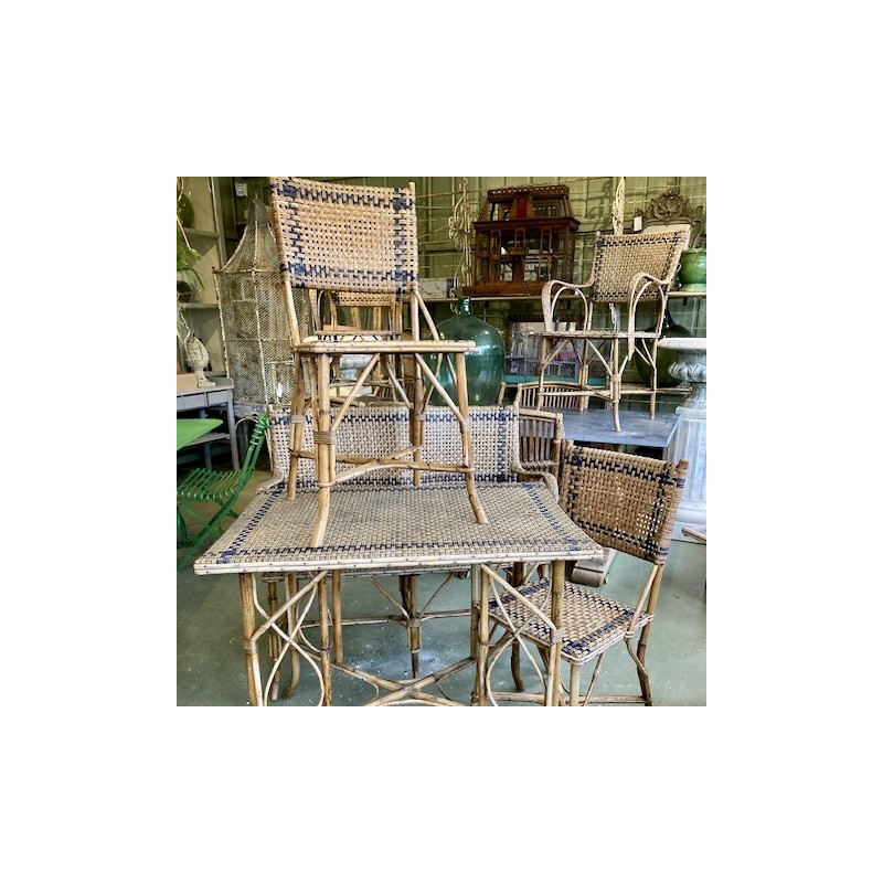 Original Parisian Cane Garden Cafe Set of 6 pieces