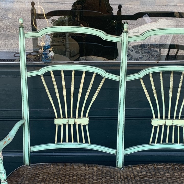 Vintage French Rattan Bench