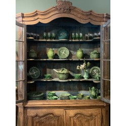 C19th Wash Oak Dresser Vitrine Buffet 2 Corps