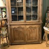 C19th Wash Oak Dresser Vitrine Buffet 2 Corps
