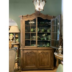 C19th Wash Oak Dresser Vitrine Buffet 2 Corps