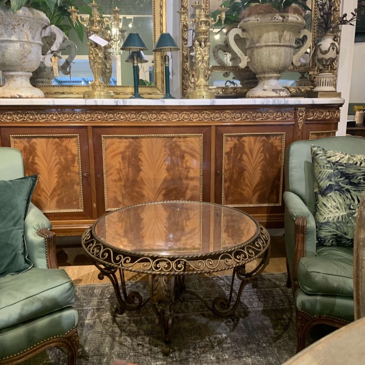 C1940 French Mirror Top Coffee Table