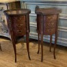 C1900's Pair of French Oval Bedsides Three Drawers