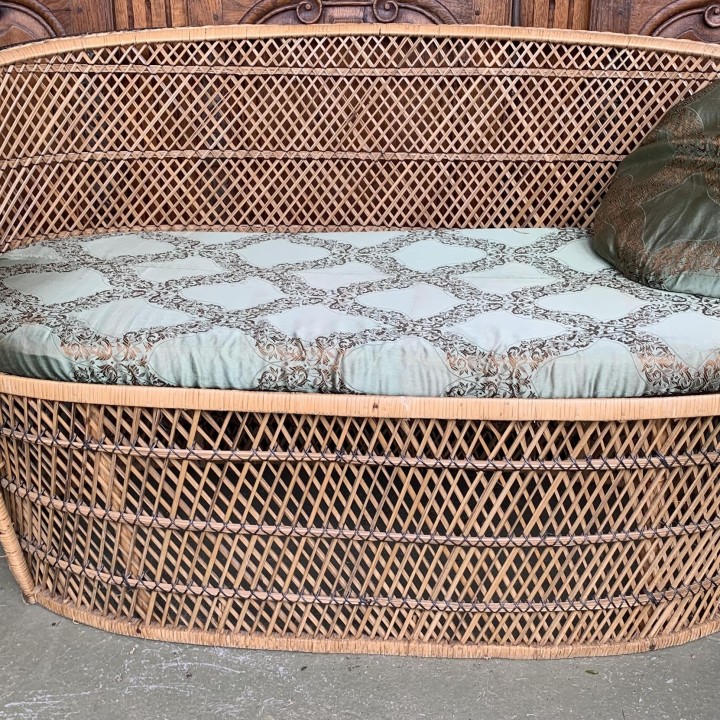 French Vintage Cane Settee