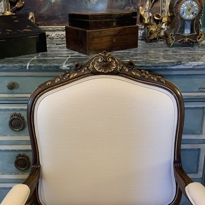 C19th French Napoleon III Pair of Fauteuils