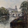 French C1940 Oil on Board