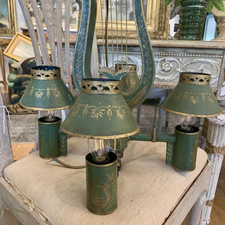 French Directoire style Tôle Chandelier