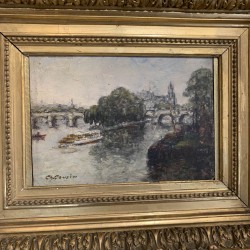French C1940 Oil on Board