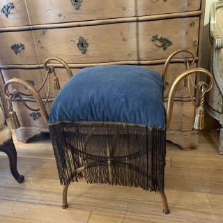 C19th French Iron Regency Style Stool