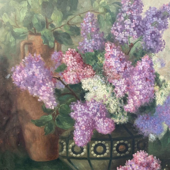 C1920 Lilac in Vase Still Life