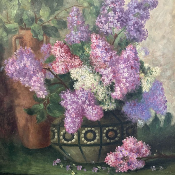 C1920 Lilac in Vase Still Life