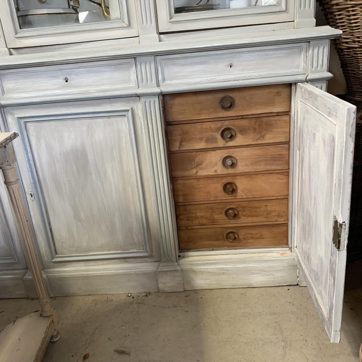 Antique French Painted Finish Bookcase