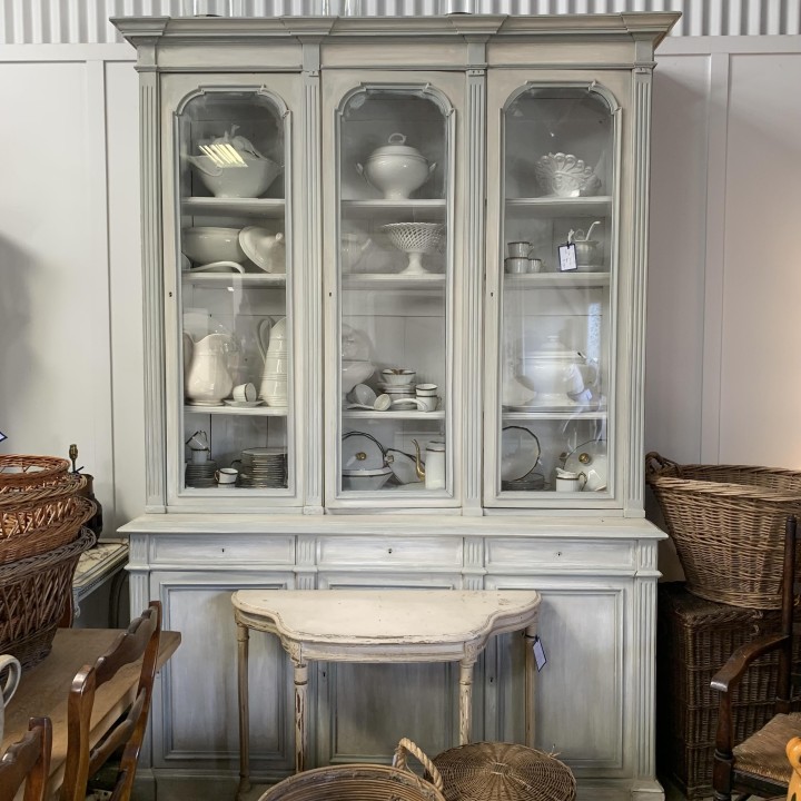 Antique French Painted Finish Bookcase