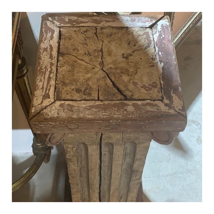 Pair Antique Swedish Pedestal with Paint Finish