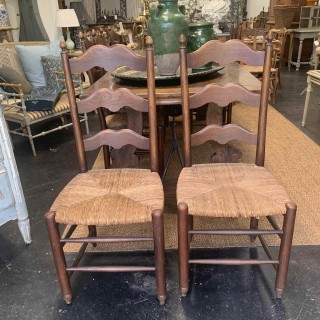 French Style Ladder Back 6 Dining Chairs Vintage