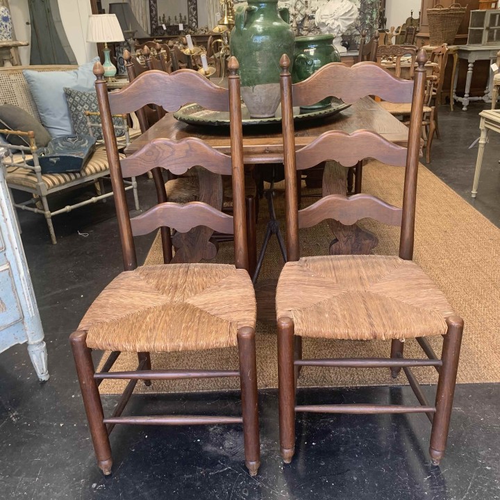 French Style Ladder Back 6 Dining Chairs Vintage