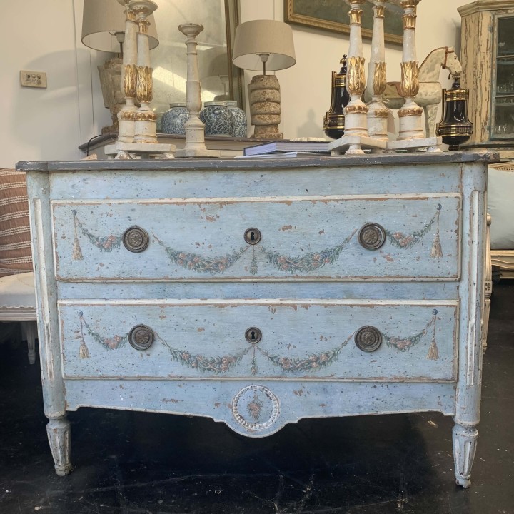 C18th French Painted Finish Chest of Drawers
