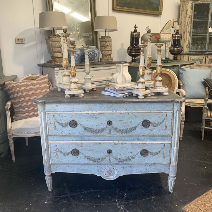 C18th French Painted Finish Chest of Drawers