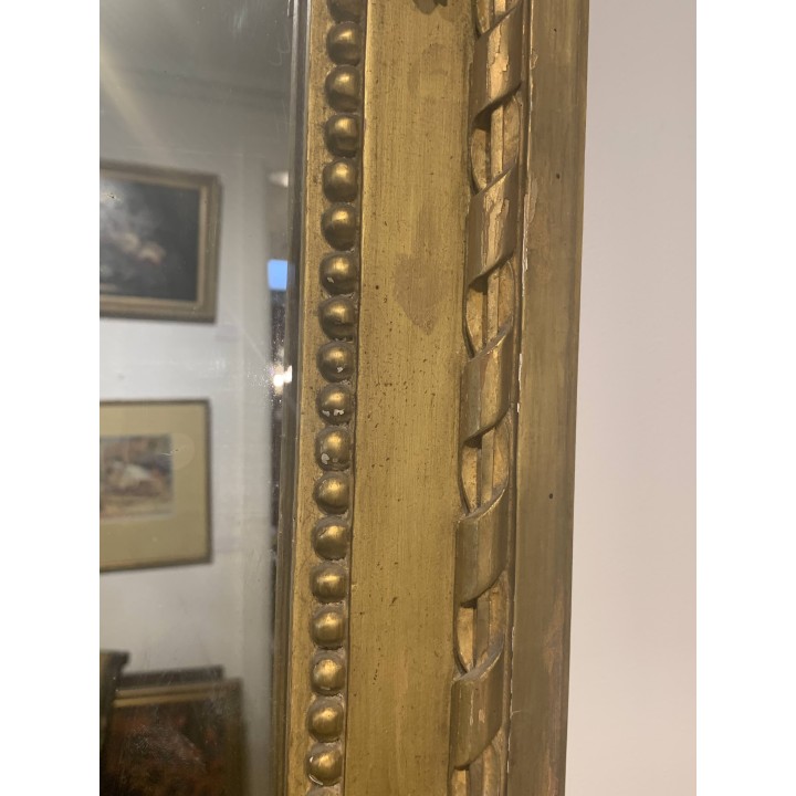 C19th French Louis XVI Style Water Gilt Mirror