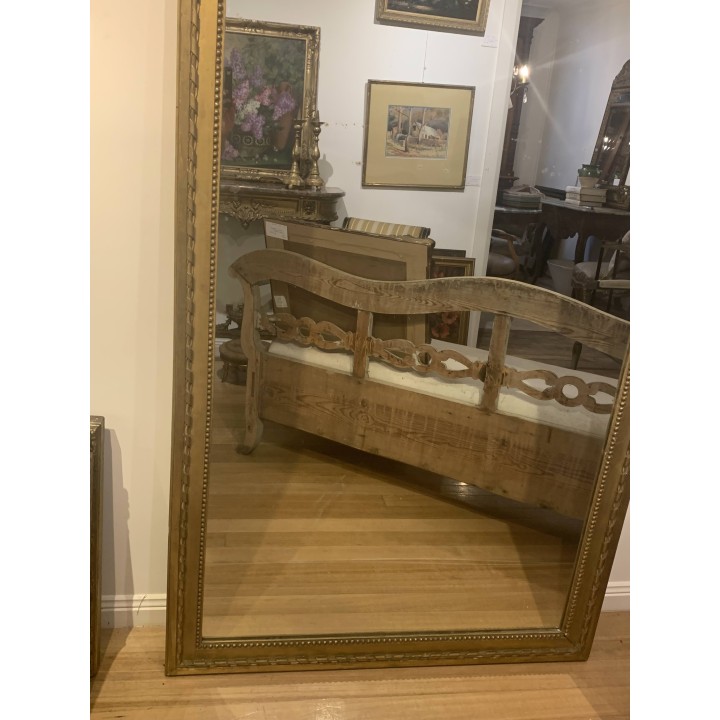 C19th French Louis XVI Style Water Gilt Mirror