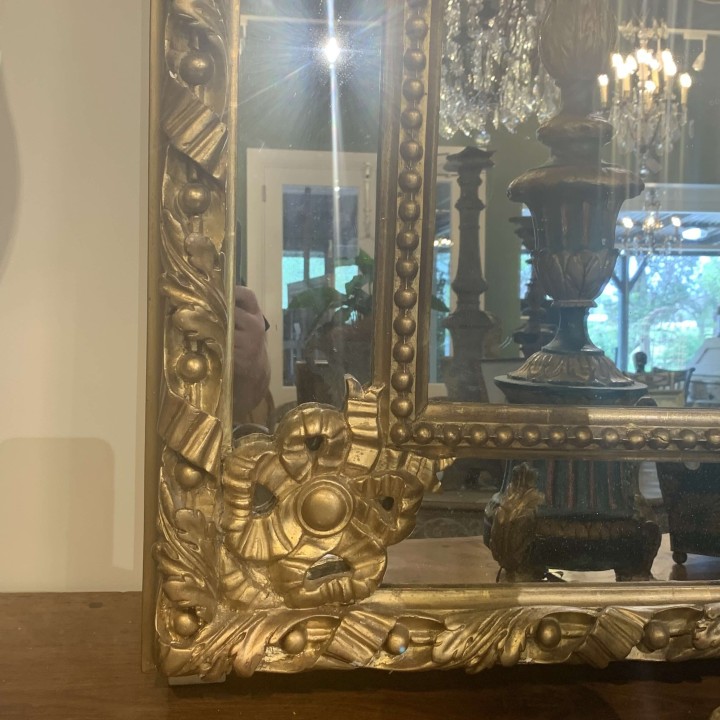 C9th Water Gilt French Louis XVI Style Mirror