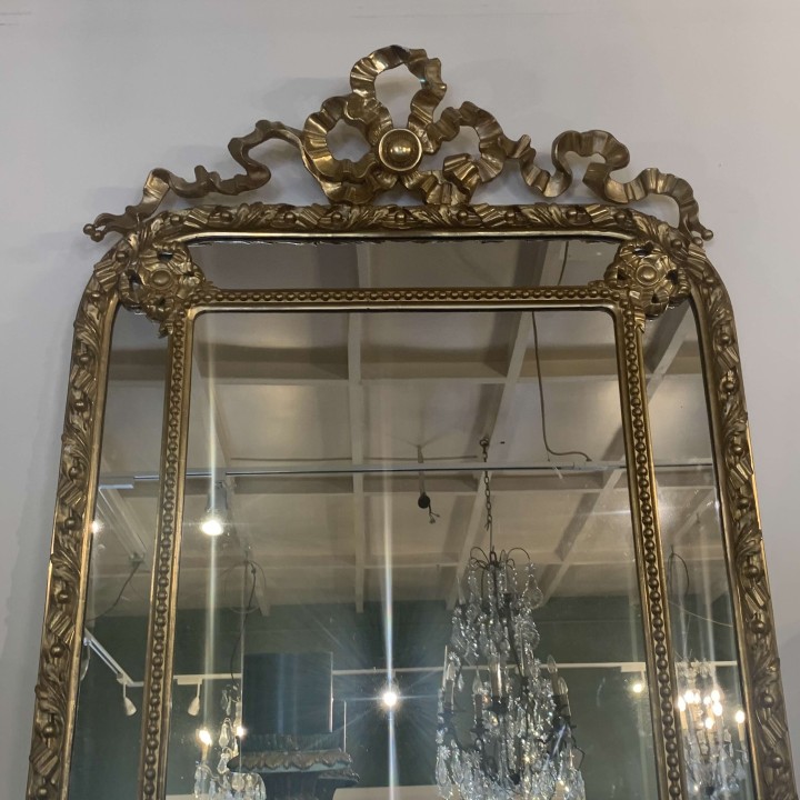 C9th Water Gilt French Louis XVI Style Mirror