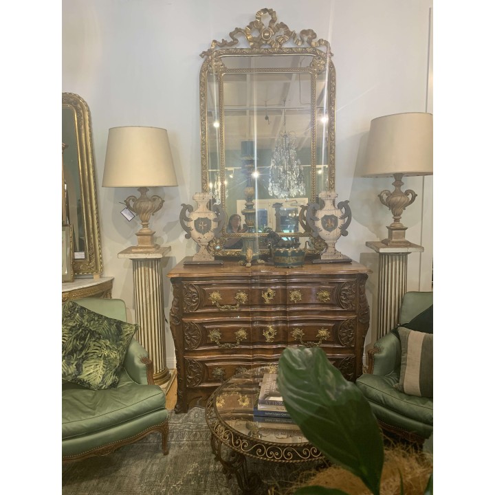 C9th Water Gilt French Louis XVI Style Mirror