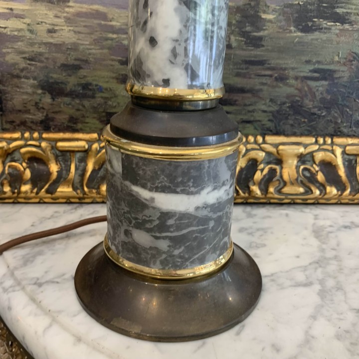 French Pair of Vintage French Faux Marble Lamps