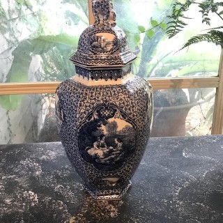 C1900 Louis XVI Style Blue French Porcelain Urn