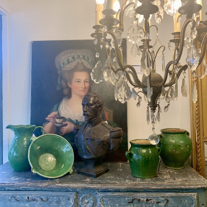 C19th French Green Confit Pots