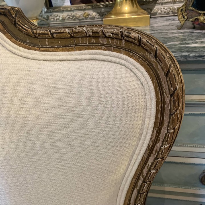 French C19th Water Gilded Wing Back Arm Chair