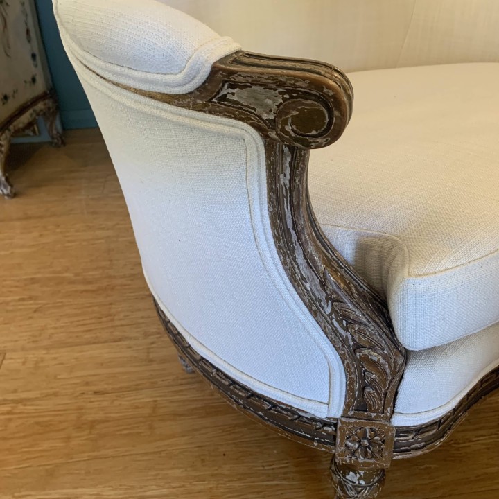 French C19th Water Gilded Wing Back Arm Chair