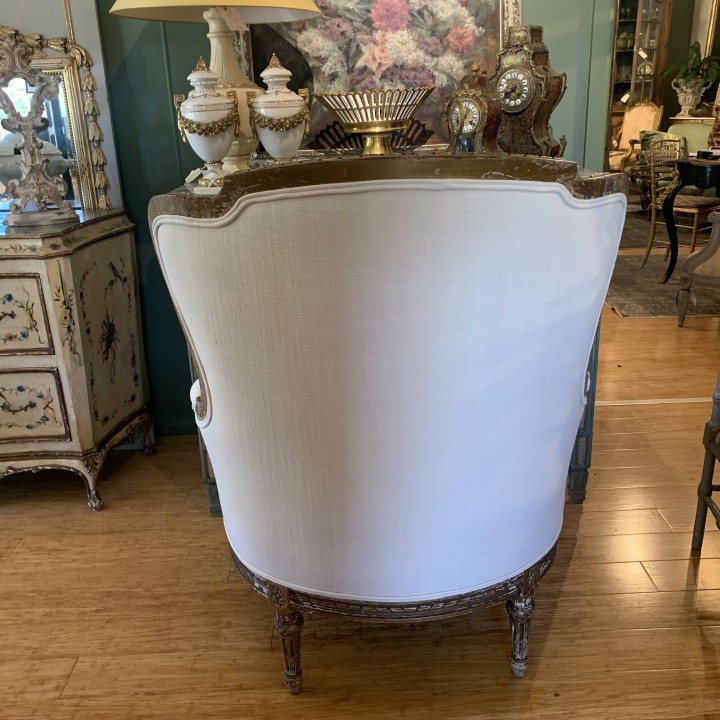 French C19th Water Gilded Wing Back Arm Chair