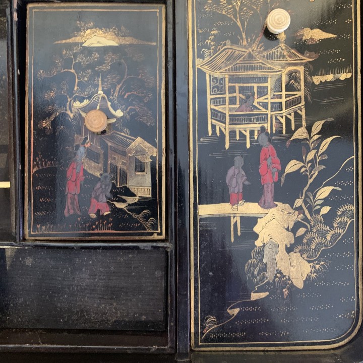 C19th Napoleon III Chinoiserie Sewing Table