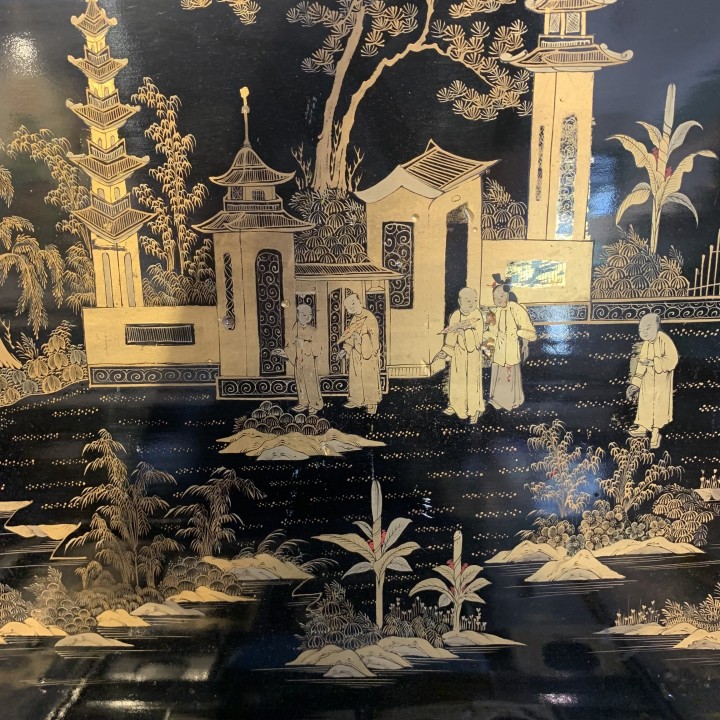 C19th Napoleon III Chinoiserie Sewing Table