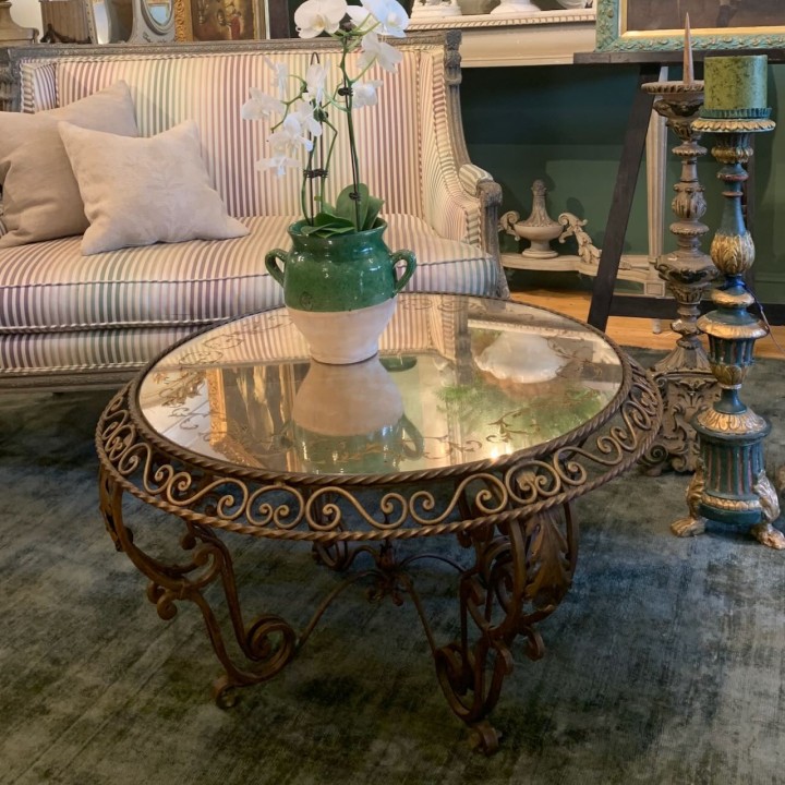C1940 French Mirror Top Coffee Table
