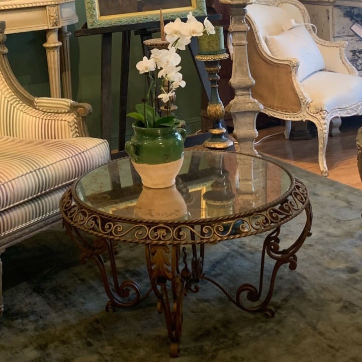 C1940 French Mirror Top Coffee Table