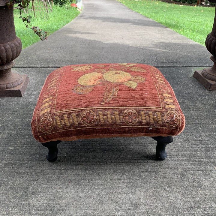 C19th Stool with Vintage Fabric
