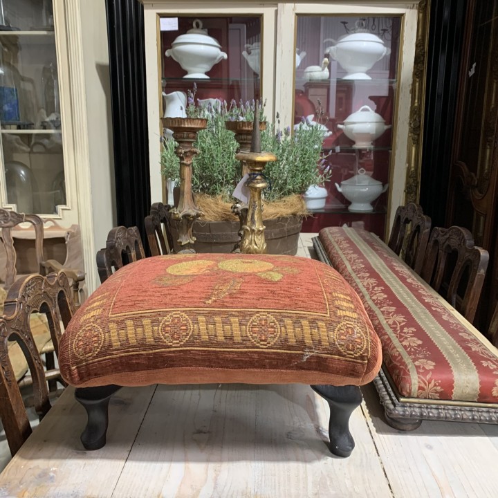 C19th Stool with Vintage Fabric