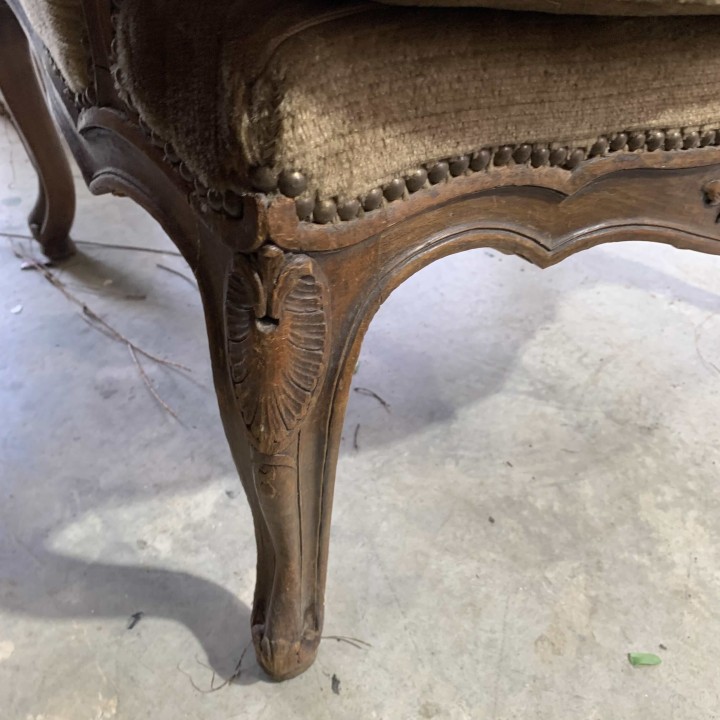 French Pair of Wing Back Armchairs
