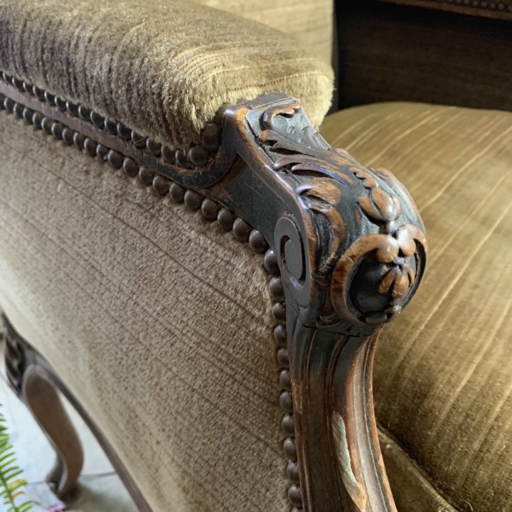 French Pair of Wing Back Armchairs