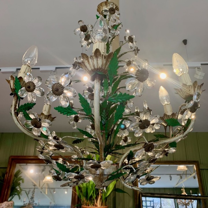 Vintage French Floral Chandelier
