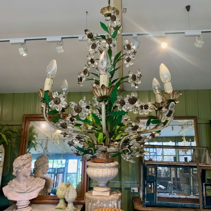 Vintage French Floral Chandelier
