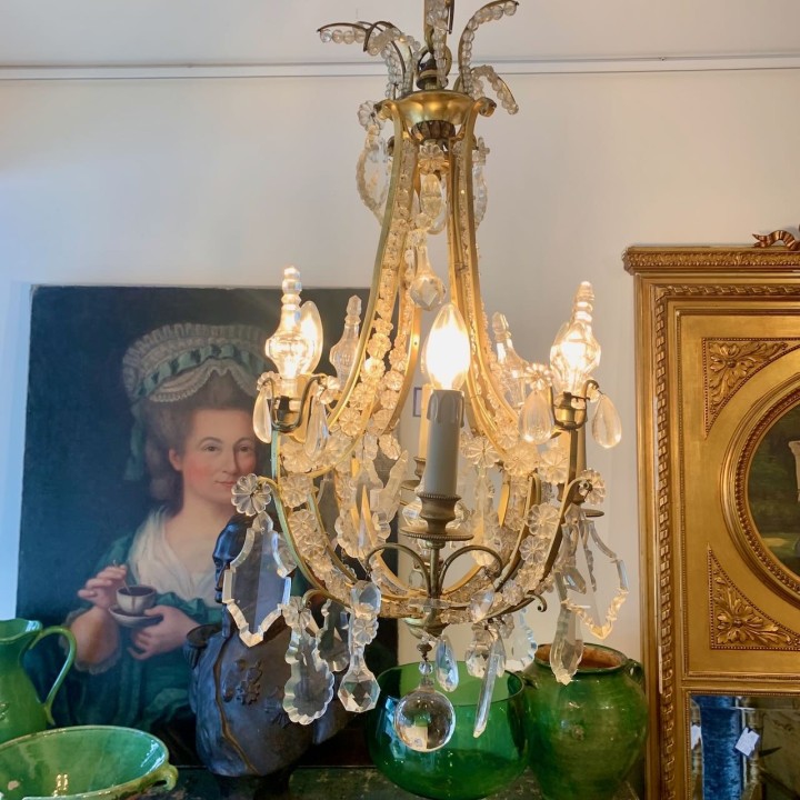 C1900 French Crystal Chandelier